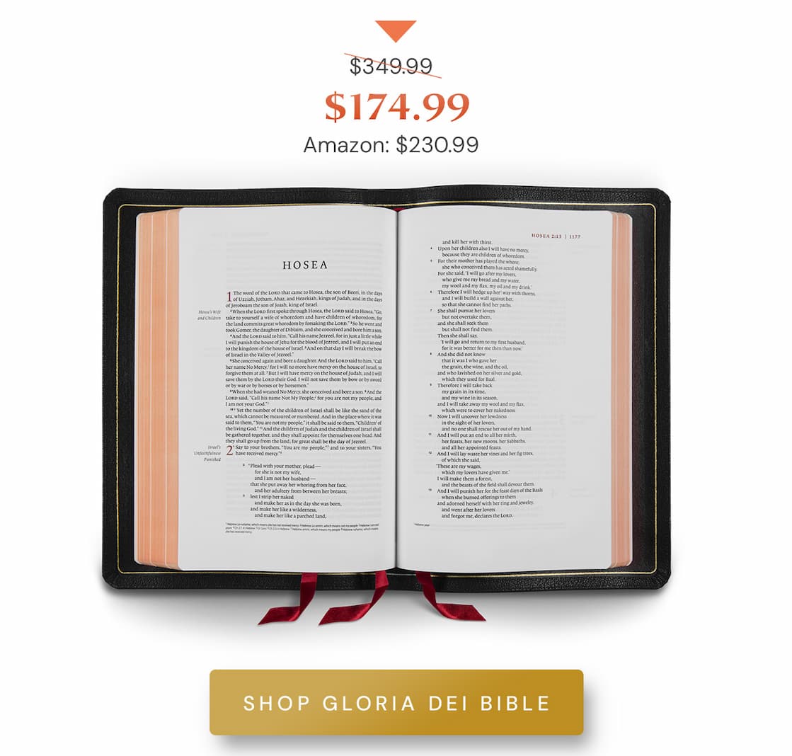 Created with the highest-quality materials, the ESV Heirloom Bible is an elegant Bible printed and bound with superior craftsmanship by Royal Jongbloed in the Netherlands. This Bible features European Bible paper, an extra smooth sewn binding, art gilding, and multiple ribbon markers.  Manufactured with care and precision, the ESV Heirloom Bible is guaranteed to last a lifetime.