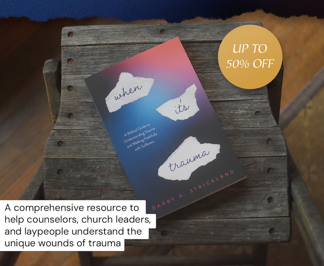 Every Sunday, men and women scarred by crises and betrayals worship among us. Our Lord not only calls us to help them but equips us to do so. Out of her careful study of Scripture and years of counseling experience, Darby Strickland has written a comprehensive resource to help counselors, church leaders, and laypeople understand the unique wounds of trauma—and then come alongside sufferers with effective, thoughtful care that shows the love of Christ. You’ll learn how to identify and name common wounds of trauma (physical anguish, shame, hypervigilance, reexperienced trauma, avoidance, faith questions) so people feel understood. use gentle discovery questions and reflection prompts to listen well, pace your care, and avoid further injuring sufferers. shape church communities that lament honestly, protect the vulnerable, and patiently encourage restoration and healing. Also includes reproducible worksheet, guide to medical referrals, and case studies.