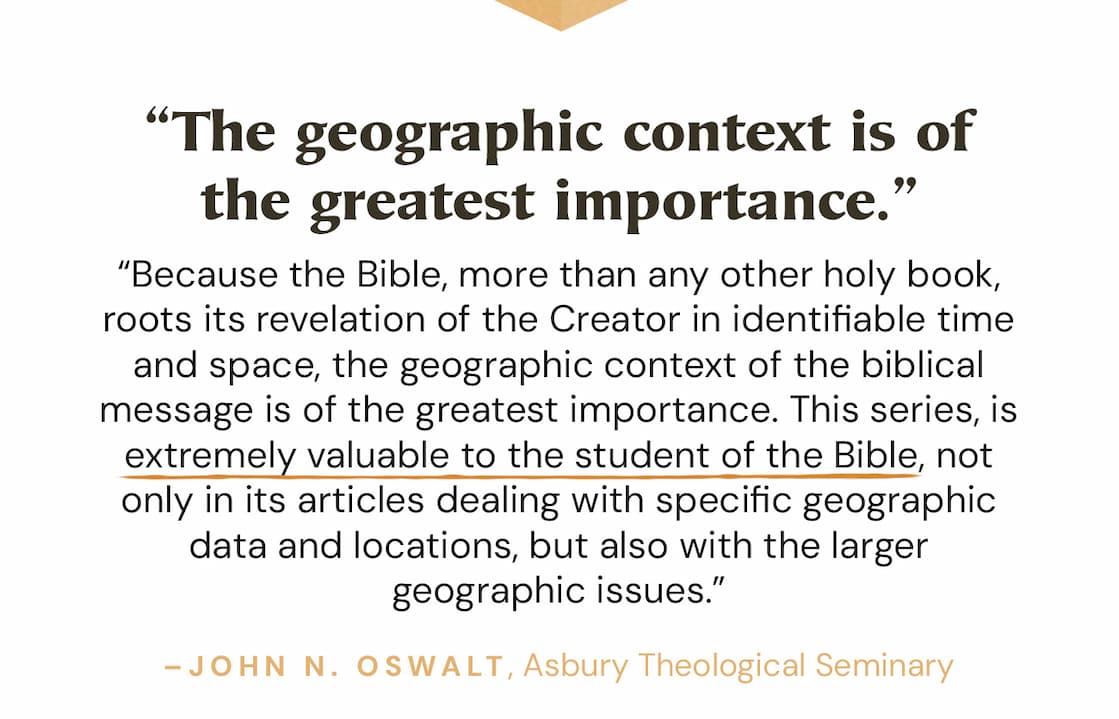 Geography is a central concern throughout Scripture, but the full significance of the geographical context is easily overlooked without a familiarity with the places, the relative distances, and the ancient setting. The Lexham Geographic Commentaries will not only place you in the sandals of the ancient writers of Scripture, but they will explain the significance of the geographic details in the biblical text for your life today.