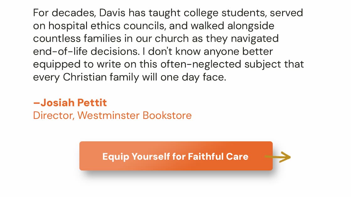How do we honor parents who depend on us in ways they never have before? Medical crises, complicated relationships, limited finances, differing values, and competing obligations create situations without easy answers.  Guided by 12 biblical principles, elder and ethicist Bill Davis answers raw real-life questions and uses extensive case studies, based on dozens of interviews, to address a broad range of dilemmas. No matter your situation, here you will find scriptural wisdom and practical advice to guide your decision-making.