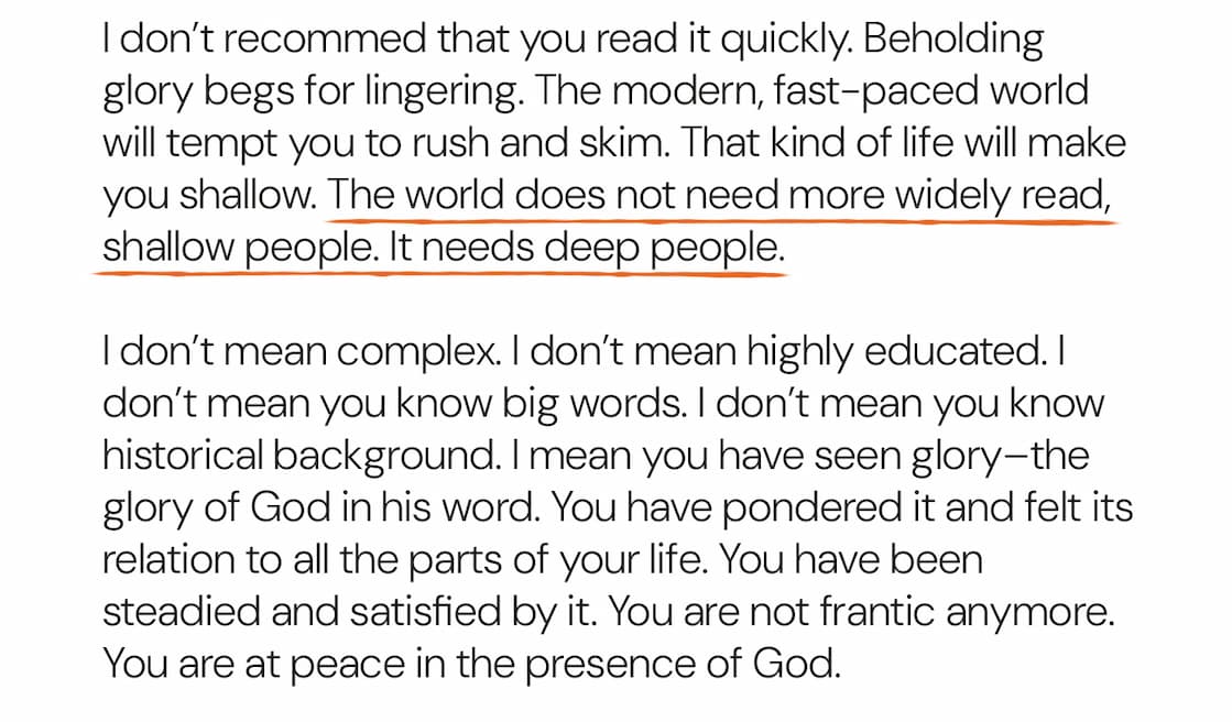 Many Christians spend years learning about Godwithout ever stopping to ask this simple question. In The Pleasures of God, John Piper explores God’s delight in His own glory, His Son, His creation, and His people. The result is a vision of God so big, so beautiful, and so satisfying that it transforms the way believers worship, live, and pray. If your spiritual life feels routine, this book may be the reset your soul needs.