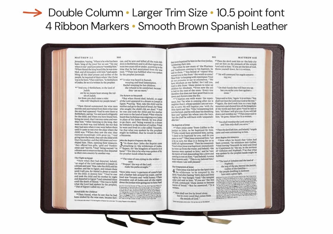 Created with the highest-quality materials, the ESV Heirloom Bible is an elegant Bible printed and bound with superior craftsmanship by Royal Jongbloed in the Netherlands. This Bible features European Bible paper, an extra smooth sewn binding, art gilding, and multiple ribbon markers. Manufactured with care and precision, the ESV Heirloom Bible is guaranteed to last a lifetime.