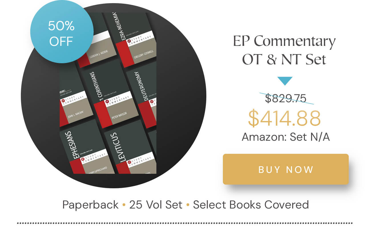 The EP Study Commentary series is designed for ministers, theologians and serious students of the Bible. With John D. Currid as the series editor, EPSCs balance biblical scholarism with straightforward application, making them the ideal companion for pastors and Bible teachers.