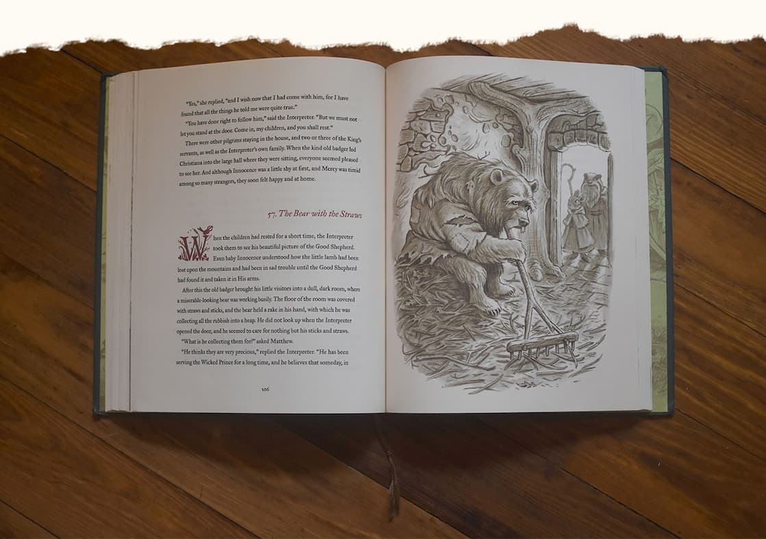 A classic work of literature, adapted for children and beautifully illustrated. Perceiving the need for a simpler version of a timeless classic, Helen Taylor faithfully adapted John Bunyan's allegory of the Christian life, The Pilgrim's Progress, for young readers--hoping to bring its treasury of wisdom nearer to children's hearts and minds. That version has sold over 800,000 copies! It preserves the original plotlines of Bunyan's classic while telling the story of Little Christian and Christiana in a way that kids can understand. In this fresh, imaginative new edition, bestselling illustrator Joe Sutphin portrays the characters of Bunyan's tale as furry creatures living in a woodland realm. Children will delight in the lavish illustrations, reading alongside their parents or interacting on their own with the timeless words and beautiful imagery that they discover on every page. This book will help children see the trials and triumphs of faithfulness with fresh eyes, leading them to declare along with Christian, "I am going to the King!"