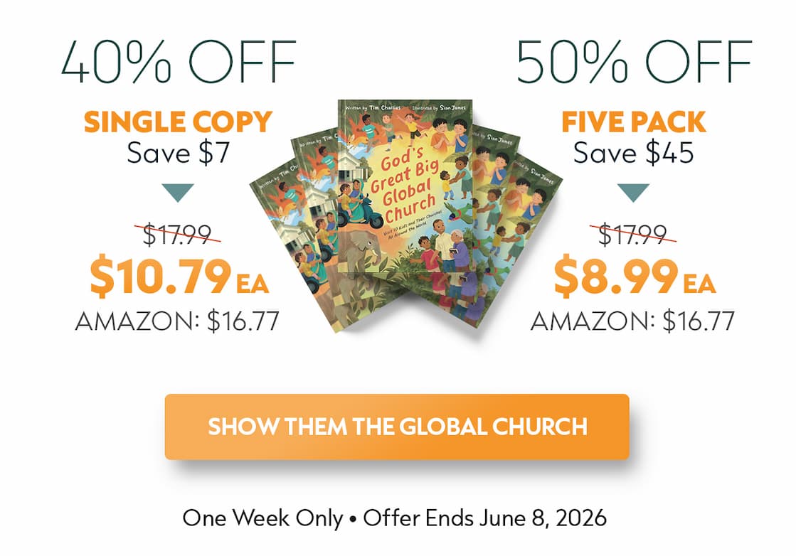 Drawing on his travels and conversations with believers around the world, Tim Challies  helps children see the breathtaking scope of Christ's church through the eyes of Christian kids from ten different countries. Along the way, they'll discover that while languages, customs, and daily life may differ, God's people everywhere gather to worship the same Savior.   Equal parts adventure, discipleship, and world exploration, this is a delightful way to cultivate a bigger vision of the church and a deeper appreciation for God's work around the world.
