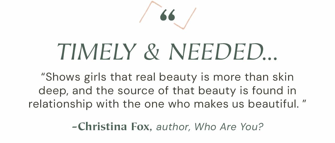 Devotional Teaches Girls the Unique Ways They Are Made Beautiful in God's Image  In a society that values physical beauty, worldly achievements, and popularity, many young people suffer under the weight of the world's expectations. The pressure to conform is especially intense for young girls who long to be accepted. Thankfully, the Creator of the world doesn't judge our beauty through these impossible ideals. Instead, he focuses on the character of our hearts--our love for Christ, our fear of him, and our continual transformation by his grace.  Written for girls ages 9-12, this devotional traces the theme of beauty to help young readers know and love the one who created them in his likeness. Each reading includes a portion of a poem, a related Bible verse, a concise devotion, and a brief prayer. As young readers marvel at the beauty of God, they will be transformed, learning that the more they appreciate God's beauty, the more beautiful they will become.