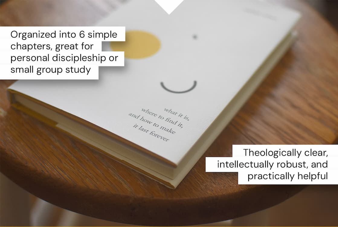 A Comprehensive Study of Happiness for the Everyday Believer  Happiness is a constant pursuit. Our bookshelves can testify. They overflow with self-help resources from a variety of perspectives, each insisting it holds the secret to this deeply human desire. Secular options offer psychological insights but fail to recognize that true satisfaction is only found in Christ, while Christian resources may offer pastoral theology but can lack practical, science-backed guidance for the everyday believer.  Andrew Wilson uniquely weaves biblical, theological, philosophical, psychological, and sociological methods to answer 6 major questions about human flourishing in our broken world. Drawing on the greatest thinkers across Scripture and science, readers get a guide that is theologically clear, intellectually robust, and practically helpful. It dismantles myths common in our culture and our churches and explores the deepest desires of both our hearts and our happy God--for us to find joy in him!