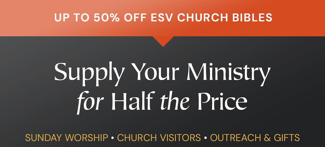 Churches want every person who walks through their doors to encounter God’s Word—but providing quality Bibles for worship services and outreach can quickly become expensive.  The ESV Church Bible offers a simple solution. Designed specifically for congregational use, it combines a durable cover with an affordable price, making it easy for churches to keep Bibles in the pews, welcome visitors with a thoughtful gift, or distribute Scripture widely in their community.  Equip your church with reliable, readable copies of God’s Word so that every service, every guest, and every ministry moment points people back to the Bible.