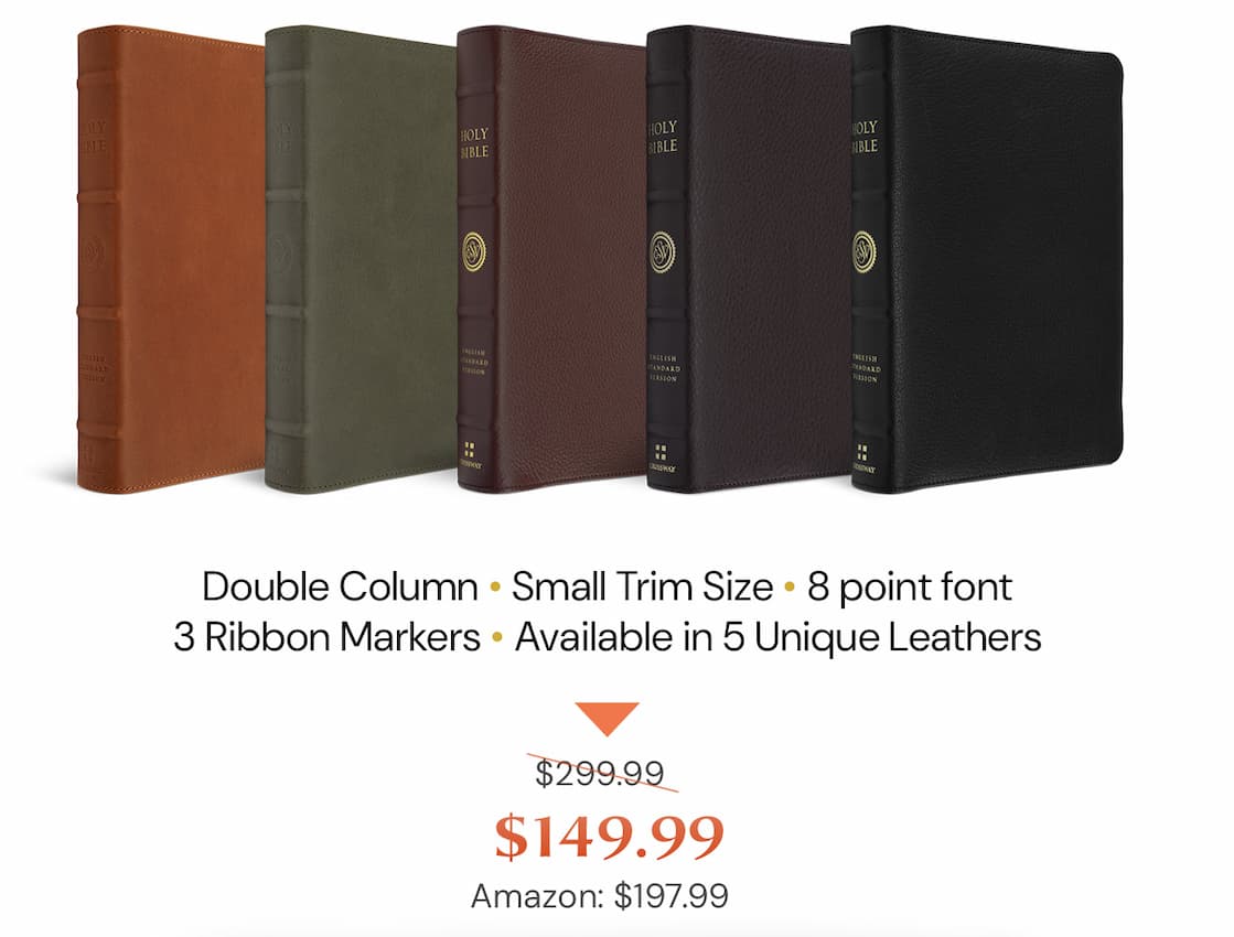 Created with the highest-quality materials, the ESV Heirloom Bible is an elegant Bible printed and bound with superior craftsmanship by Royal Jongbloed in the Netherlands. This Bible features European Bible paper, an extra smooth sewn binding, art gilding, and multiple ribbon markers.  Manufactured with care and precision, the ESV Heirloom Bible is guaranteed to last a lifetime.