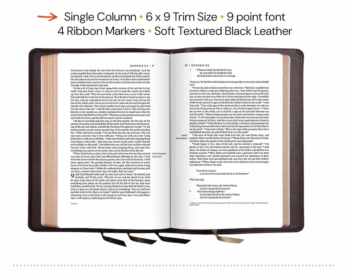 Created with the highest-quality materials, the ESV Heirloom Bible is an elegant Bible printed and bound with superior craftsmanship by Royal Jongbloed in the Netherlands. This Bible features European Bible paper, an extra smooth sewn binding, art gilding, and multiple ribbon markers. Manufactured with care and precision, the ESV Heirloom Bible is guaranteed to last a lifetime.