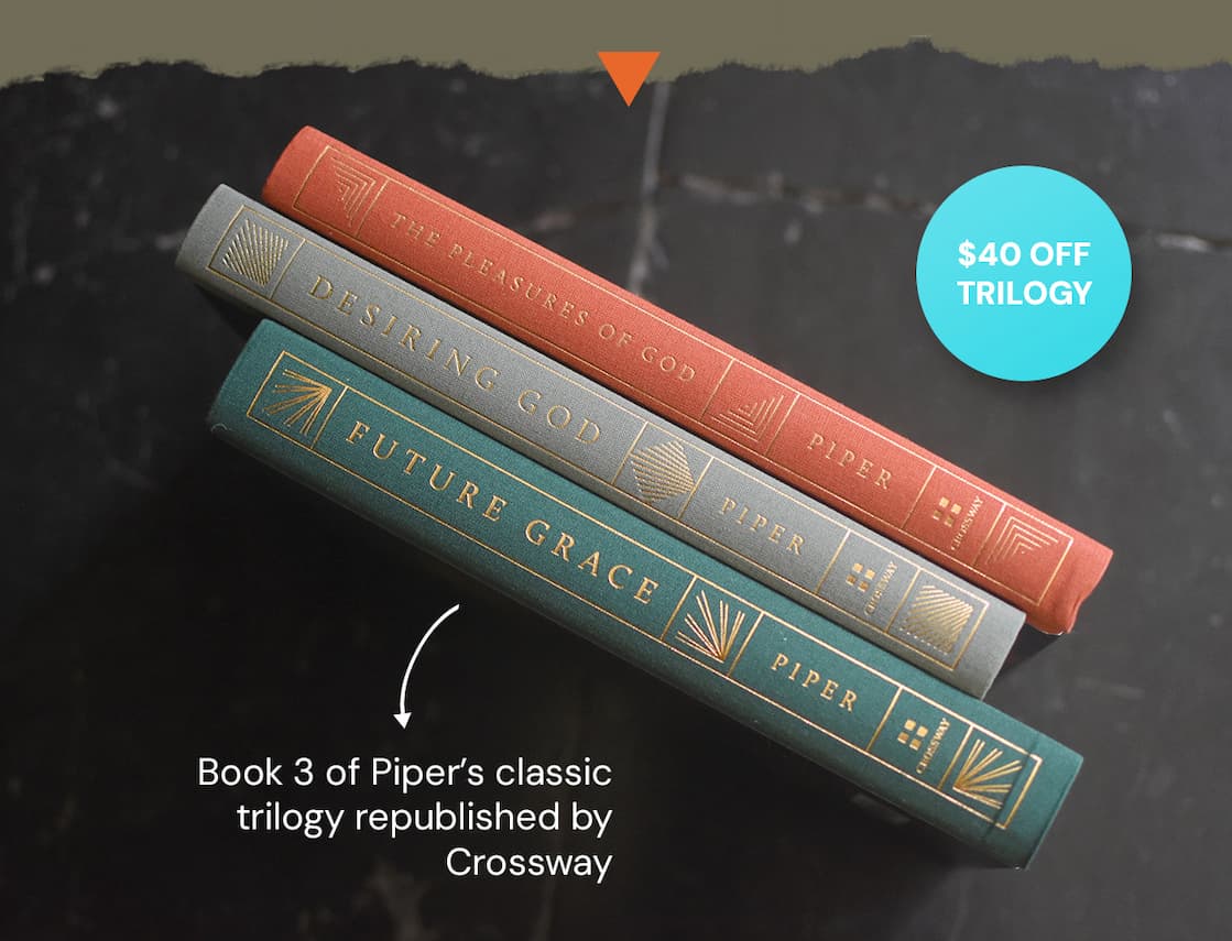 Finding Lasting Joy in God and His Promises  Explore John Piper’s vision for a Christian life shaped by deep satisfaction in God with three of his most influential works. Desiring God presents the foundations of Christian Hedonism, The Pleasures of God explores what brings delight to God himself, and Future Grace shows how trusting God’s promises for the future transforms the way Christians live today.  Together, these revised editions offer a rich, Scripture-centered vision of God’s glory and the believer’s joy, helping readers fight sin, grow in faith, and find lasting satisfaction in Christ.