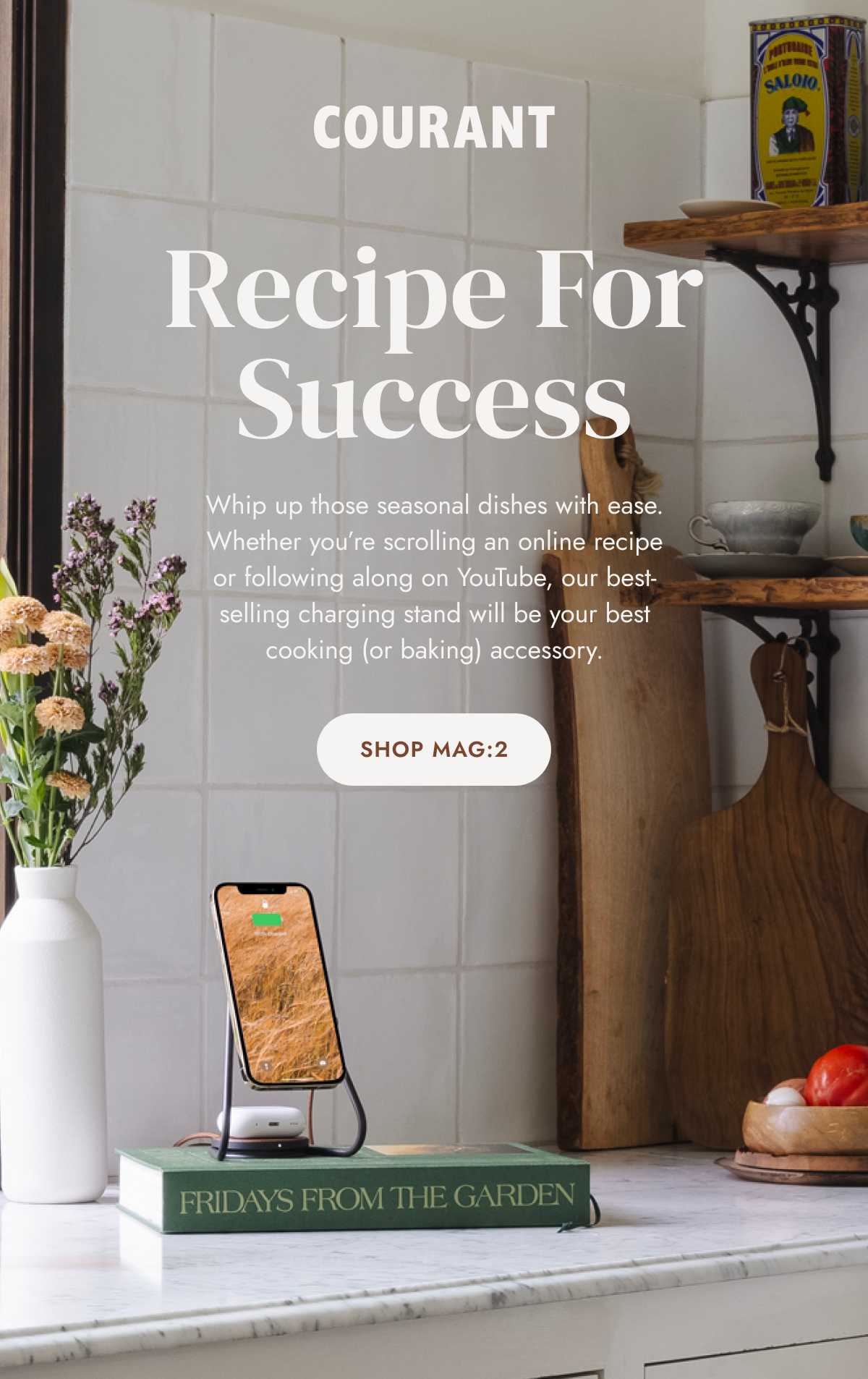 Whip up those seasonal dishes with ease. Whether you're scrolling an online recipe or following along on YouTube, our best-selling charging stand will be your best cooking (or baking) accessory.