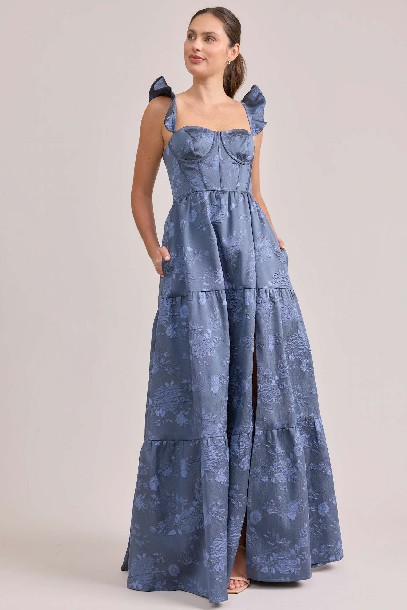 Violet Jacquard Dress