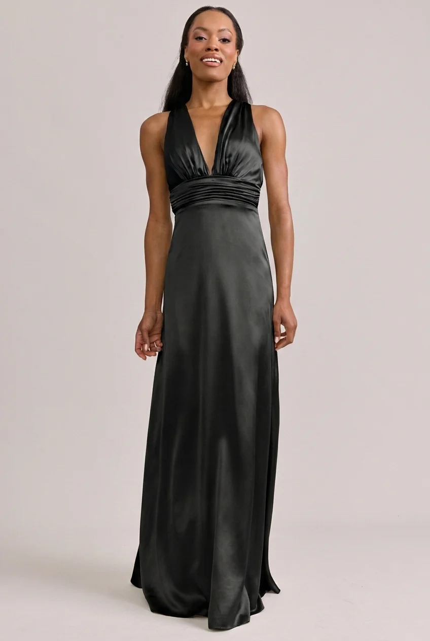 Black Satin Dress - Dylan