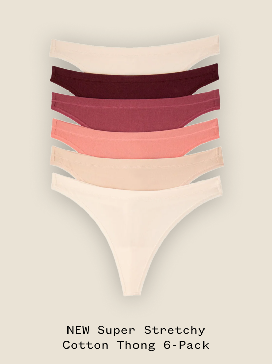 Super Stretchy Cotton Thong 6-Pack