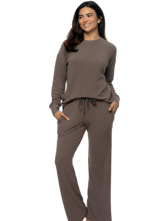 Serena Crew Neck Top & Pant Lounge Set