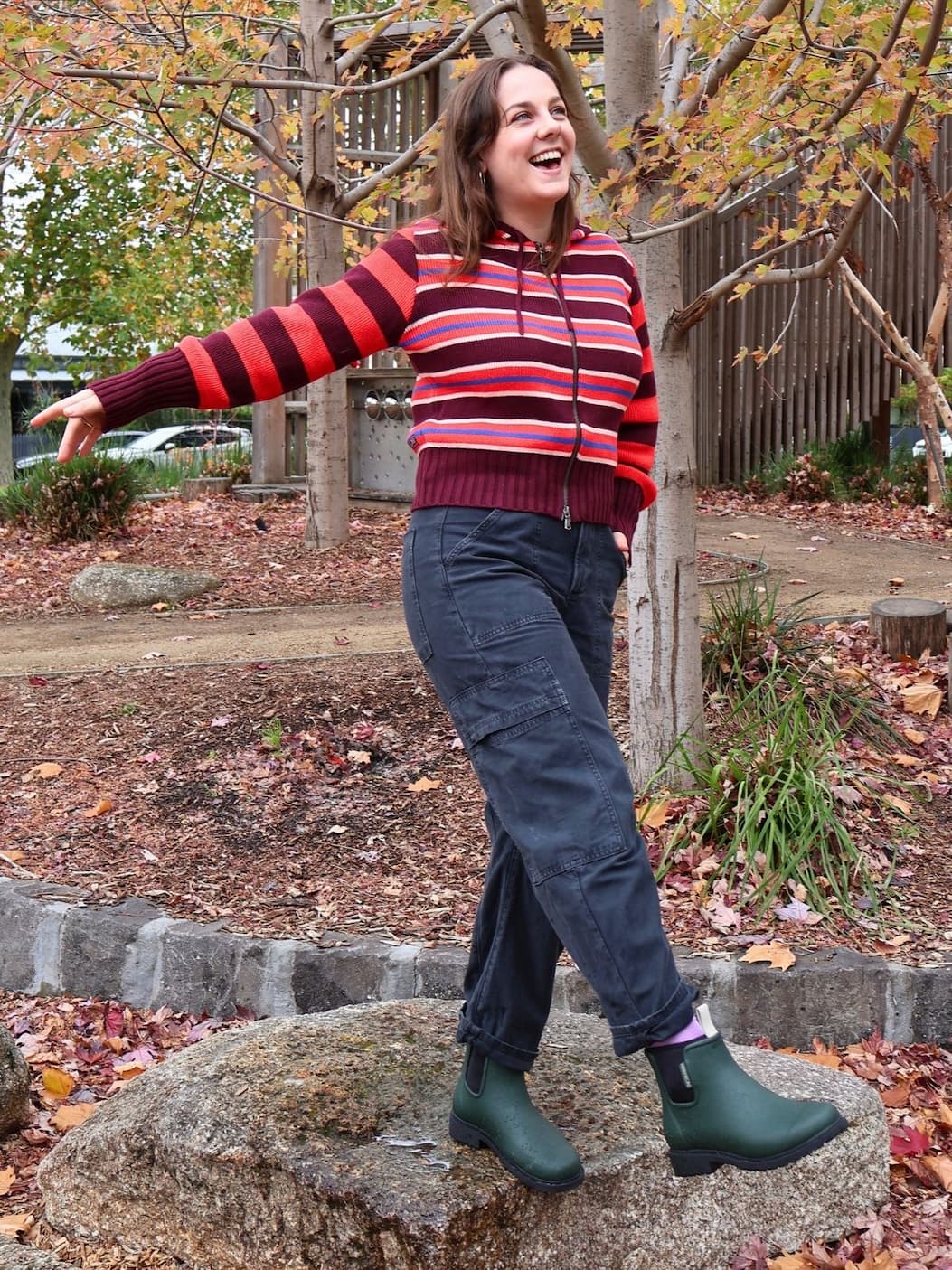 Izzie wears Forest Green Bobbi Boots