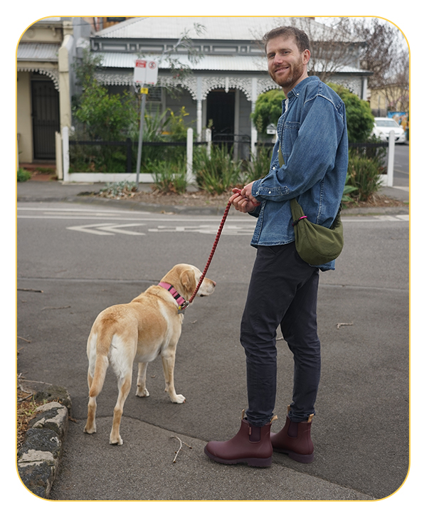 Dog walker in Dark Cherry Bobbi Boot