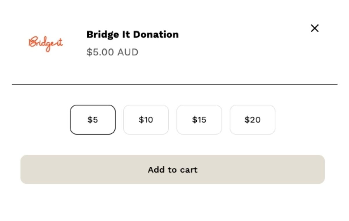 Shop our range between the 4th - 10th August and we'll donate 10% of sales to Bridge It