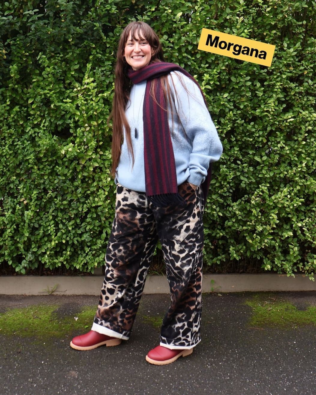 Morgana wears Brick Red Bobbi Boots