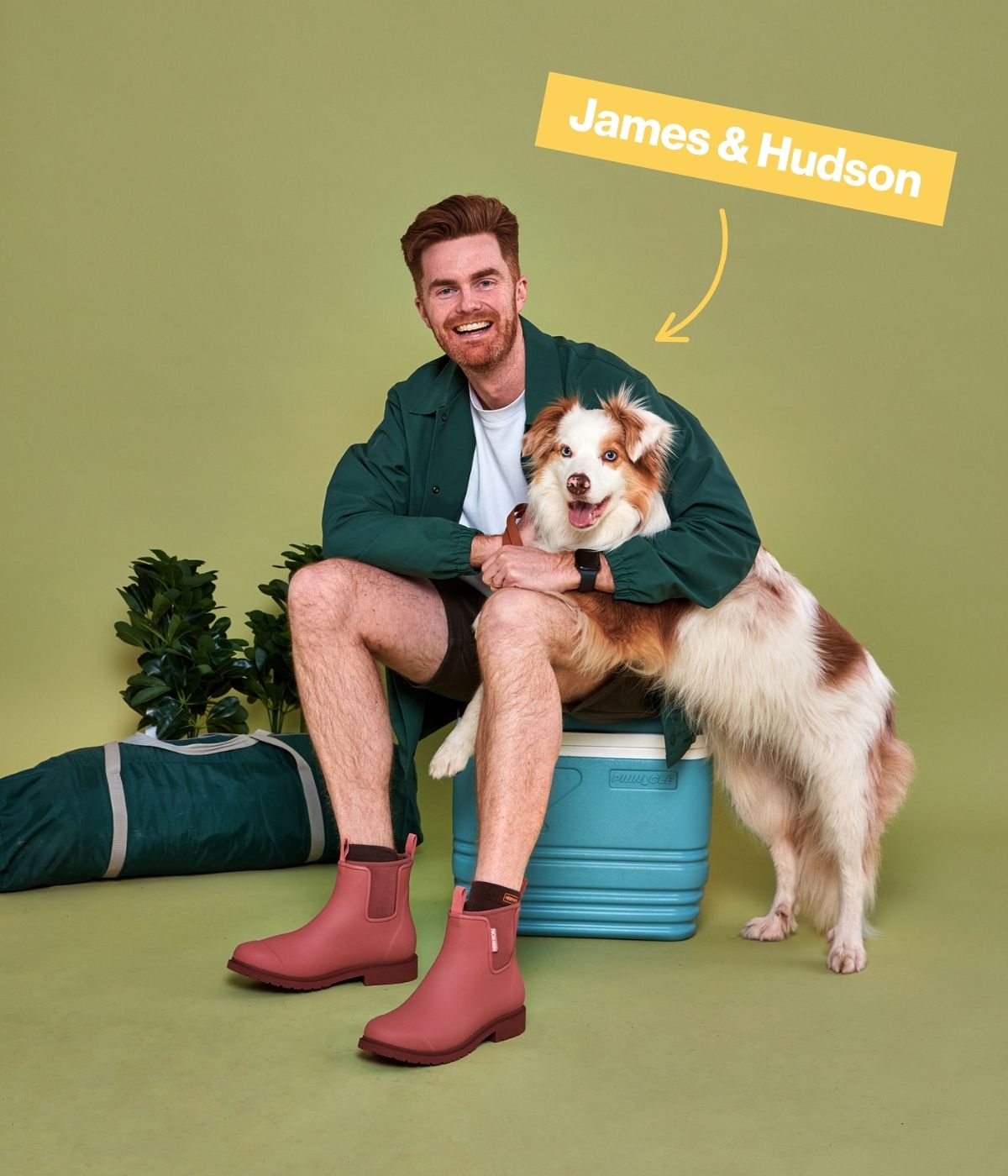 James wears Clay Bobbi Boot with Hudson