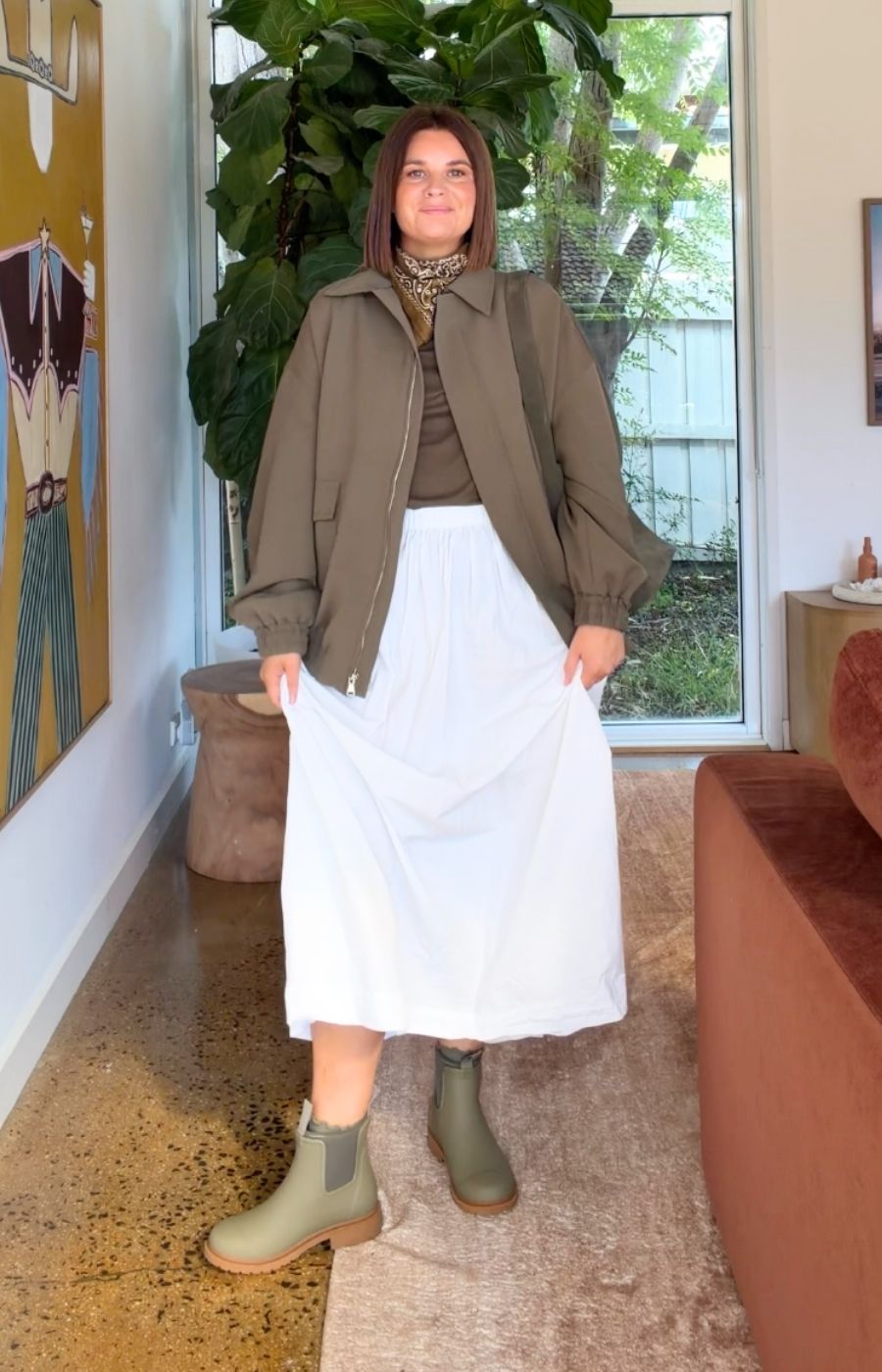 @emkellywears wears Khaki Green Bobbi Boot