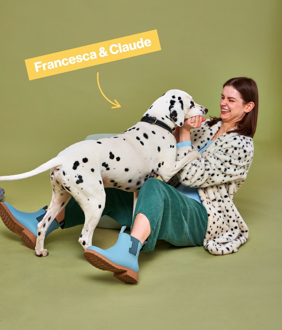 Francesca wears Seafoam Bobbi Boot with Claude