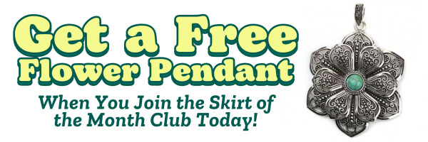 Get a Free Floral Pendant when you join the skirt of the Month Club Today!