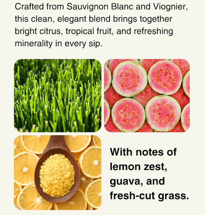 With notes of lemon zest, guava and fresh-cut grass