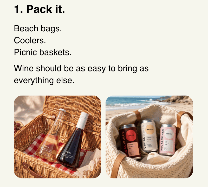 Pack it. Beach bags, coolers, picnic baskets.