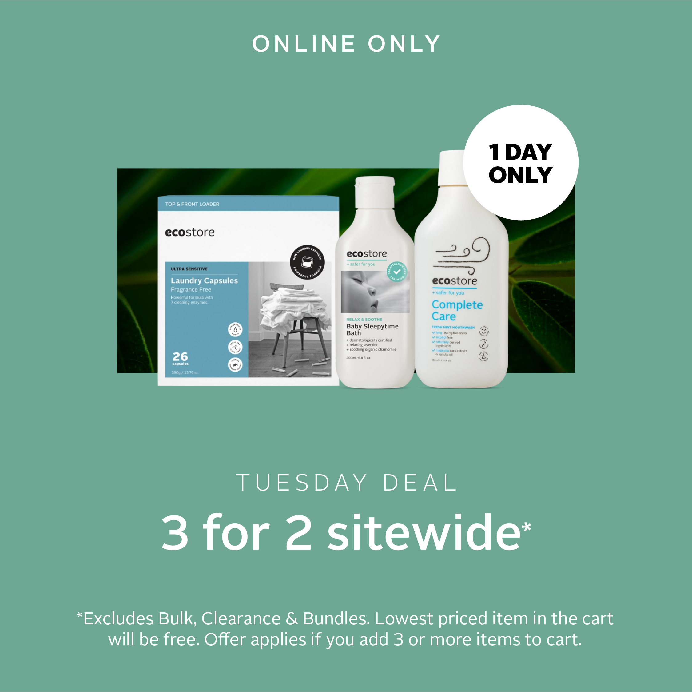 3 for 2 Sitewide
