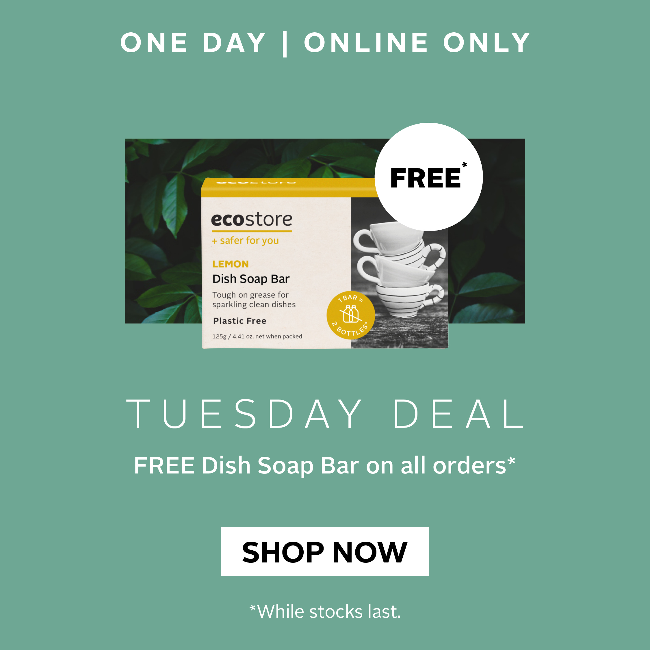 Free Dish Soap Bar on all orders*e