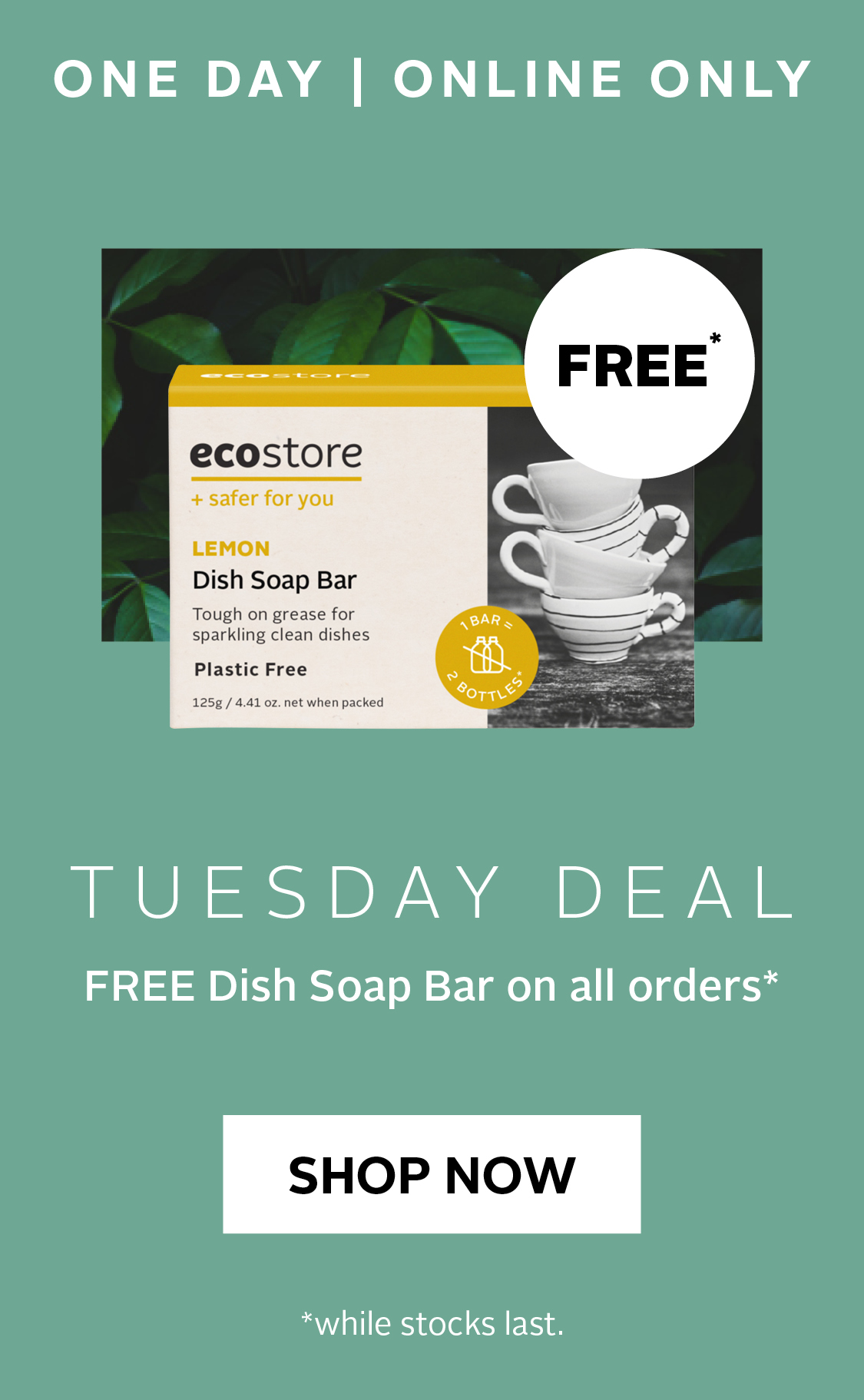Free Dish Soap Bar on all orders*e