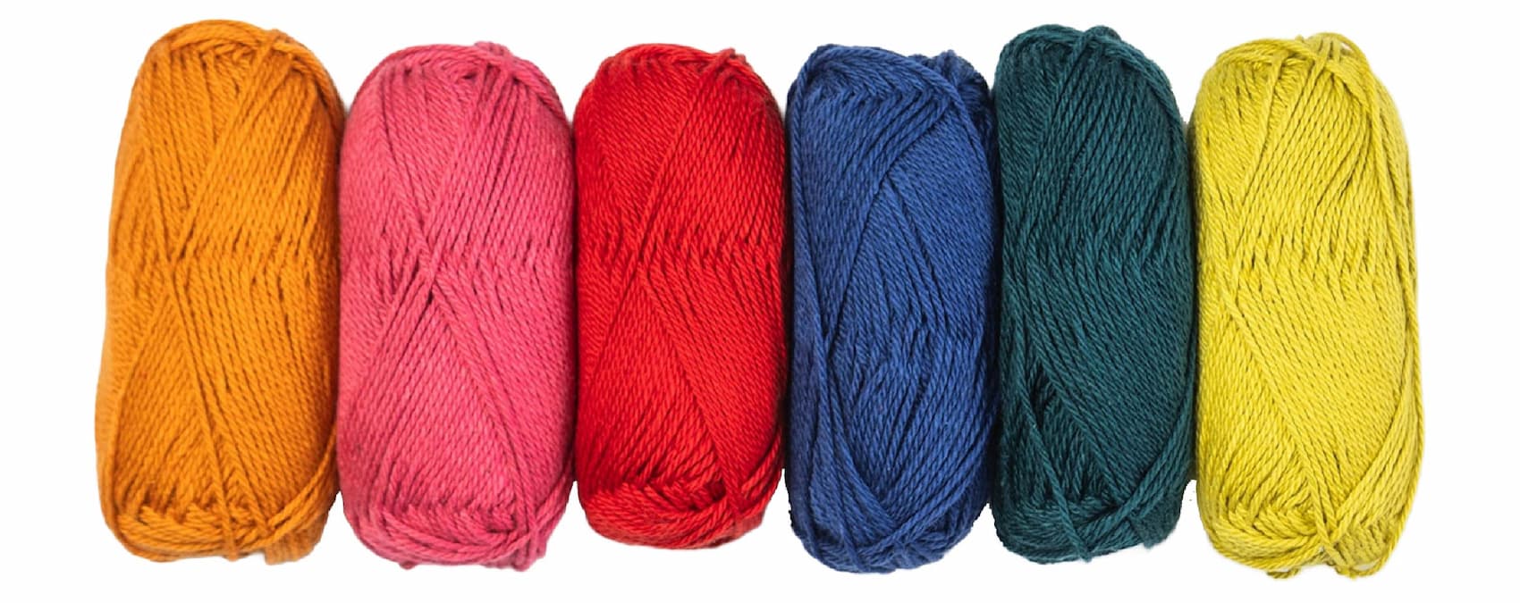 A collection of brightly colored skeins of yarn