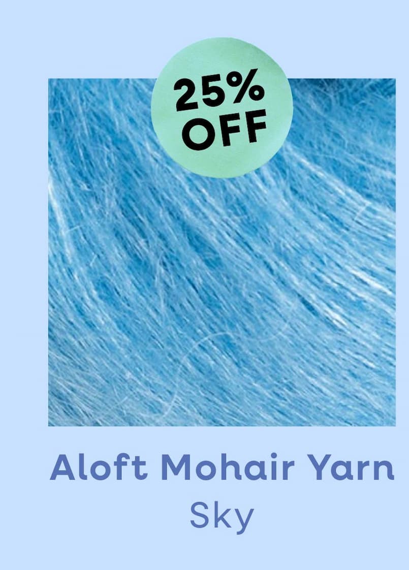 25% Off Aloft Mohair Yarn Sky