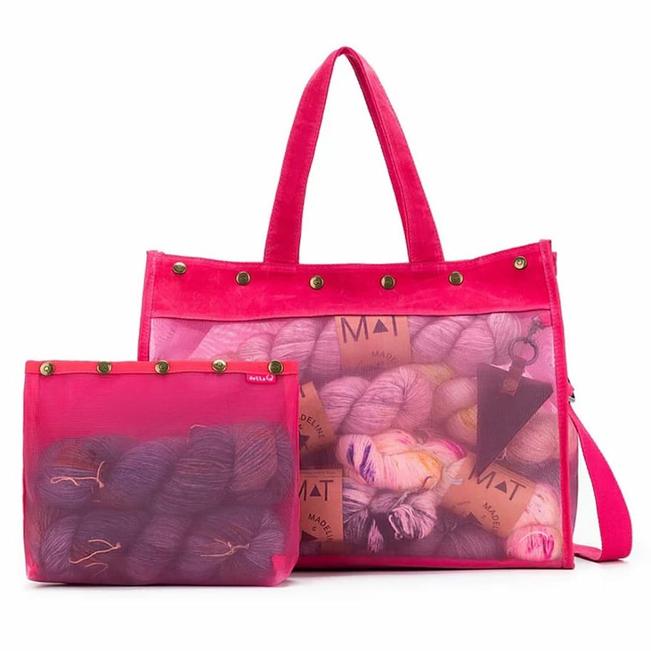 Maker's Mesh Tote - Vivid Rose Your go-anywhere crochet bag with room to spare