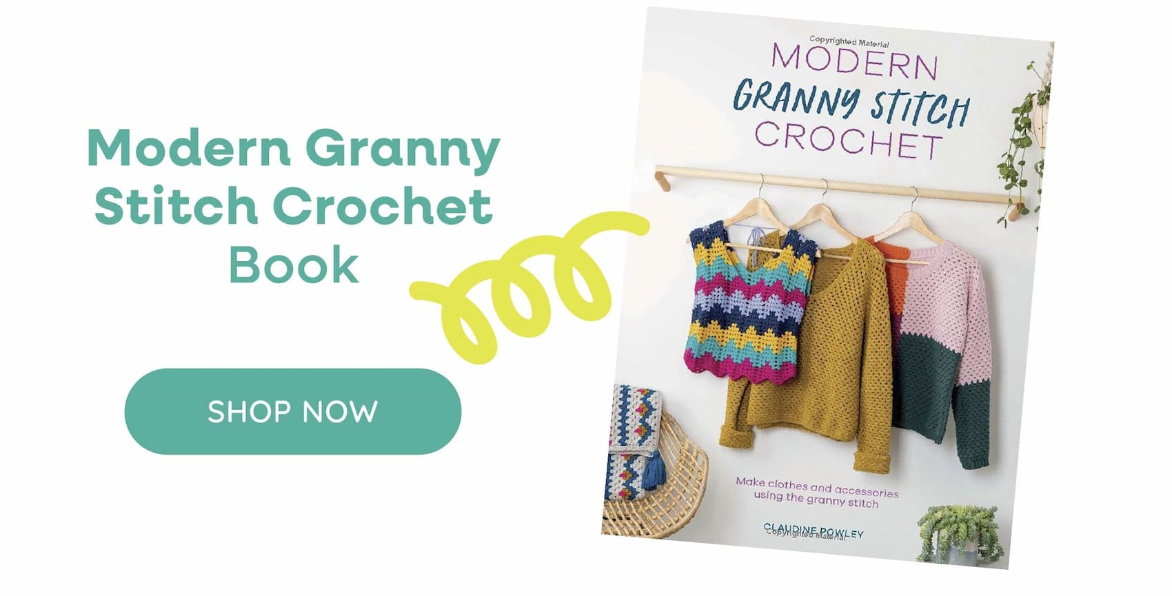 Image: The Modern Granny Stitch Crochet book. Text: Modern Granny Stitch Crochet Book. Shop Now >>