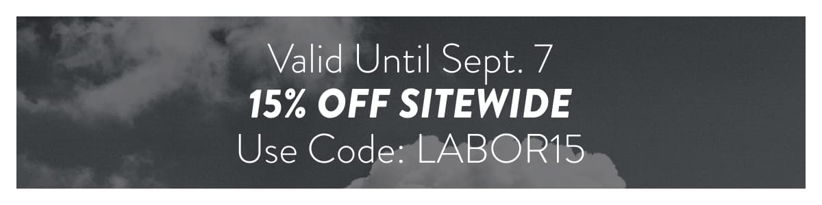 15% OFF Sitewide!