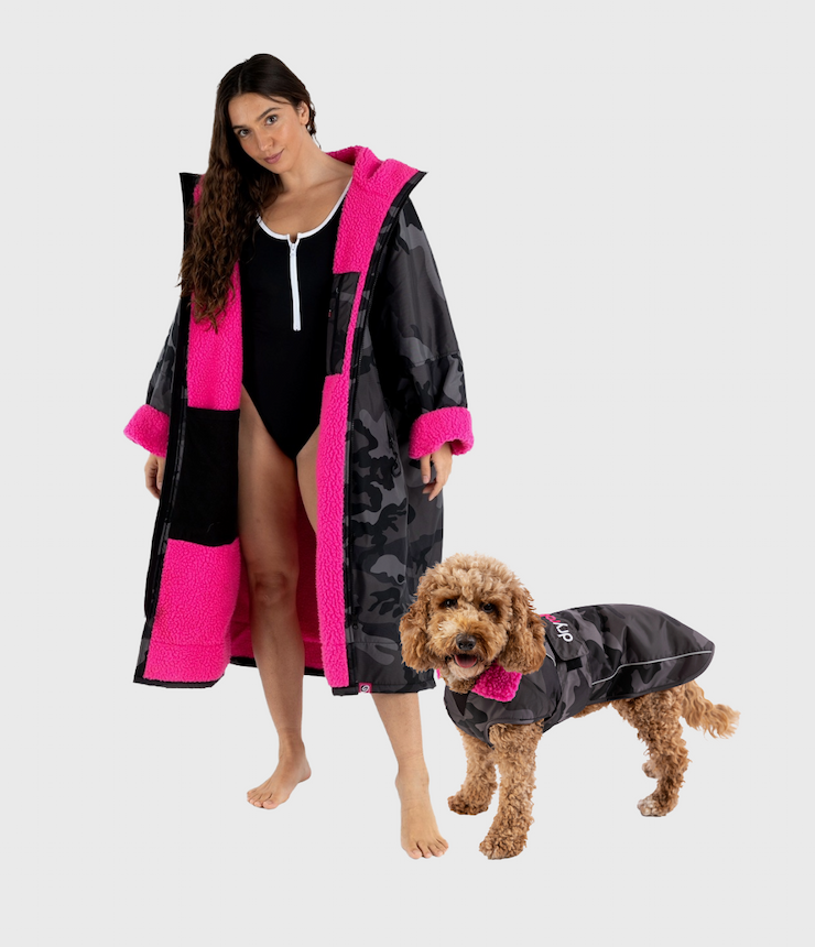 Dryrobe® Dog and Advance in Black Camo Pink