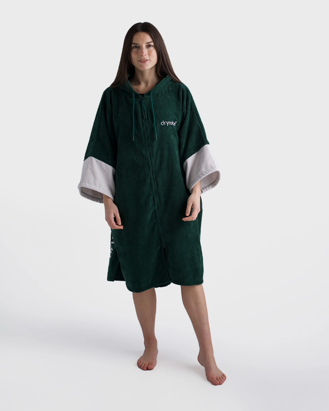 Dryrobe® Full-Zip Organic Towel Robe in Sycamore green
