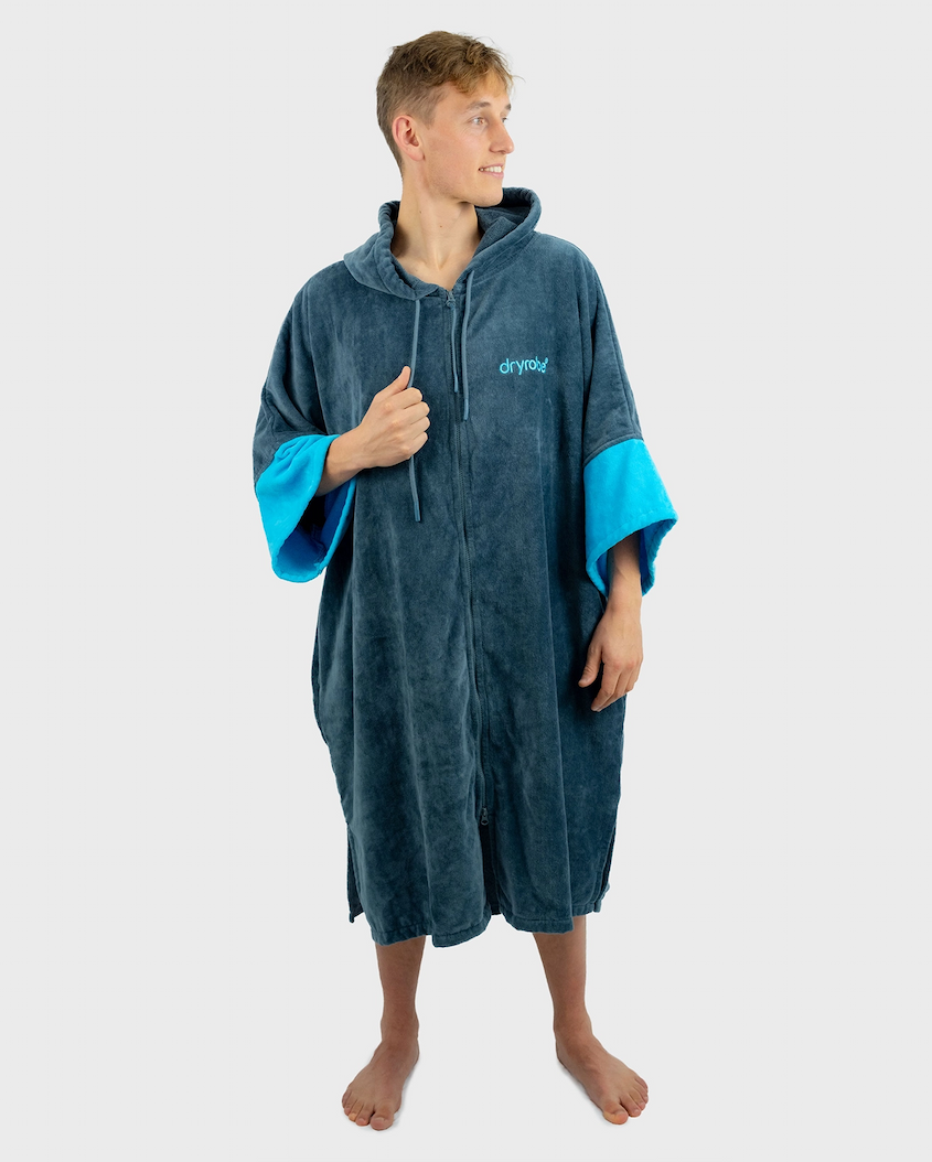 Dryrobe® Full-Zip Organic Towel Robe in Slate Grey