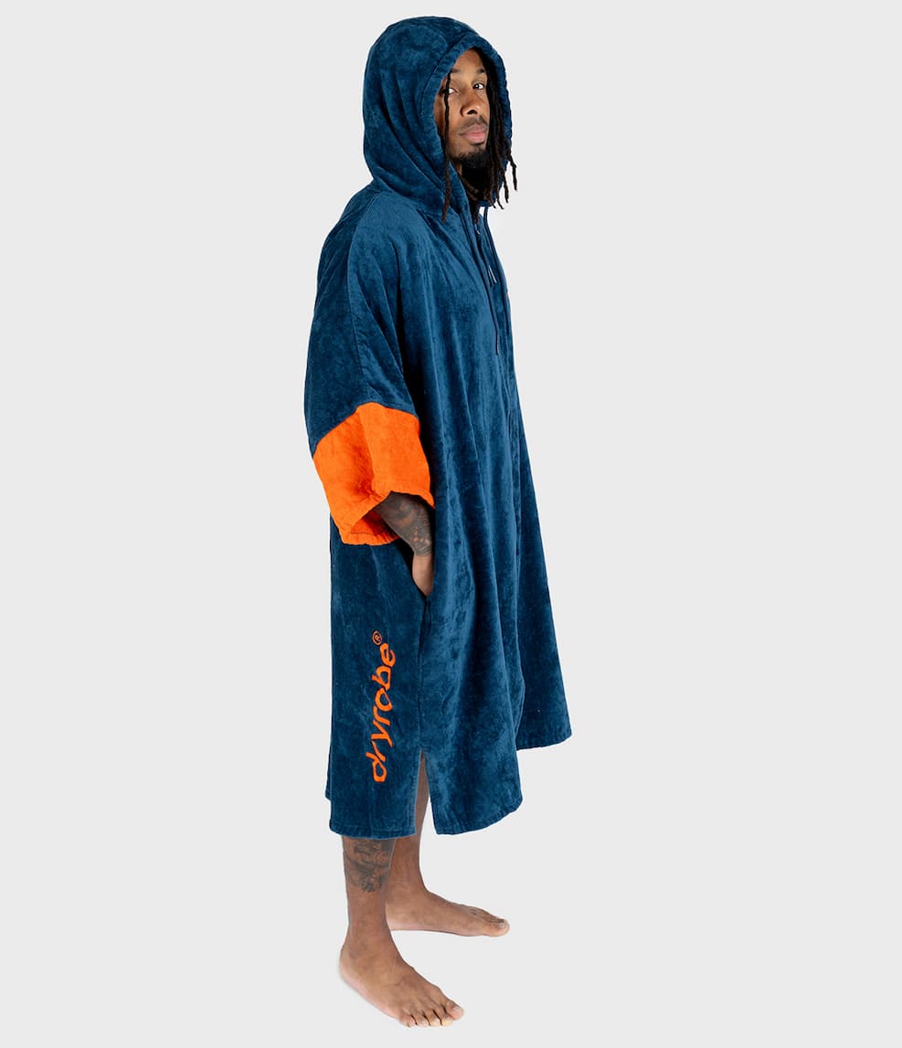 Dryrobe® Full-Zip Organic Towel Robe in Deep Sea Blue