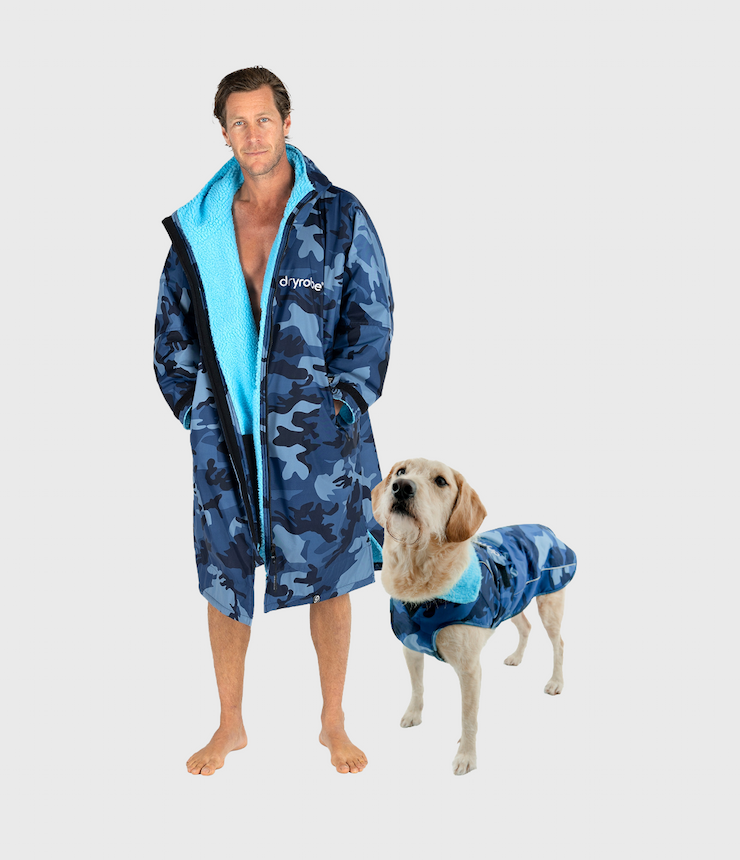 Dryrobe® Dog and Advance in Black Camo Blue