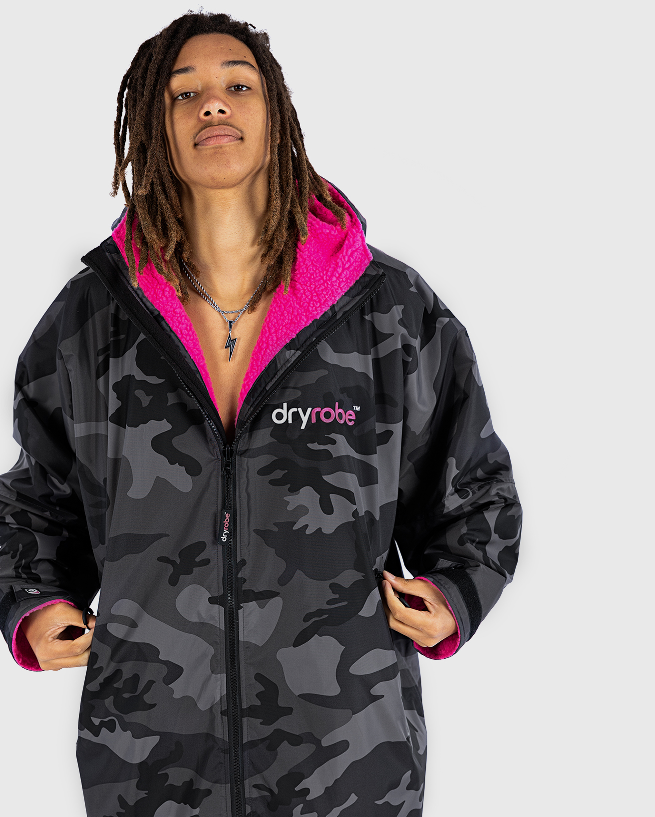 Dryrobe® Advance Long Sleeve in Black Camo Pink