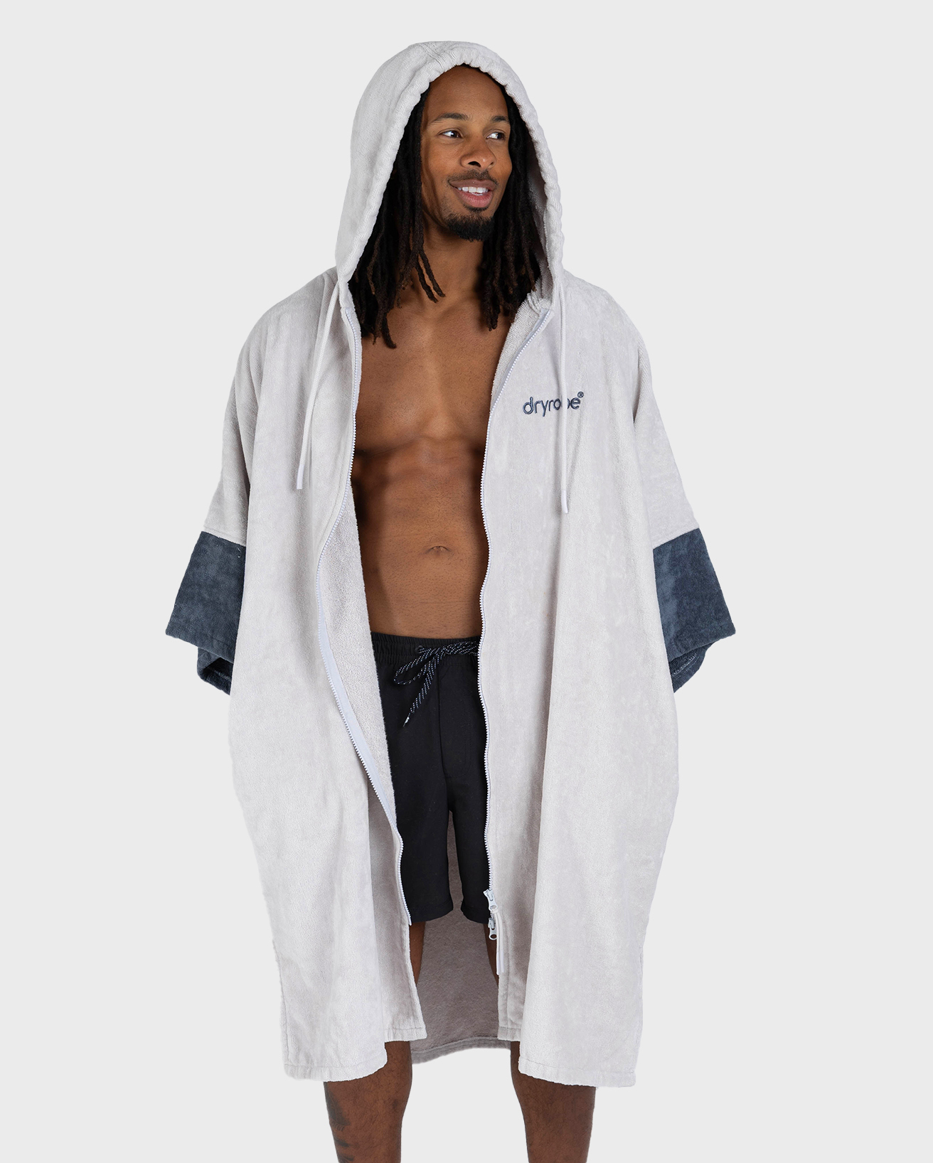 Dryrobe® Full-Zip Organic Towel Robe in Grey