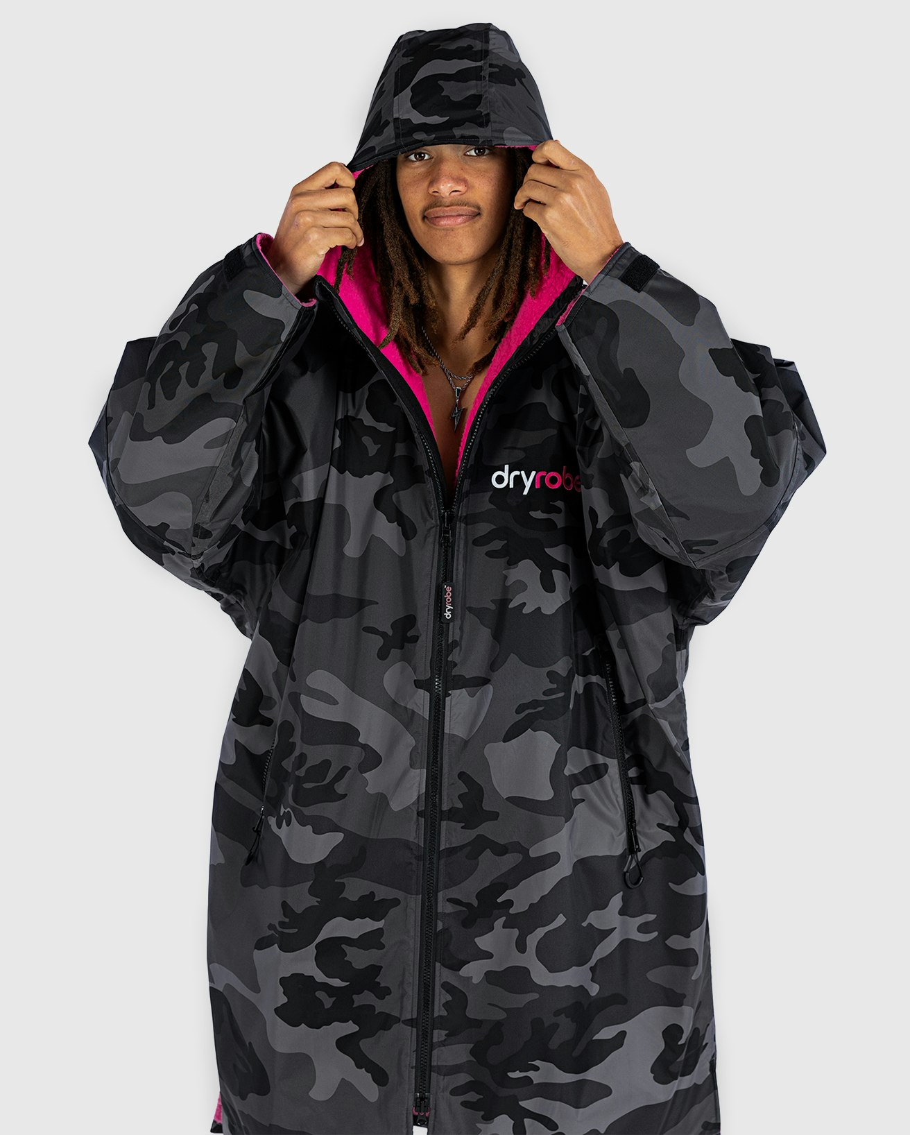 Dryrobe® Advance Long Sleeve in Black Camo Pink