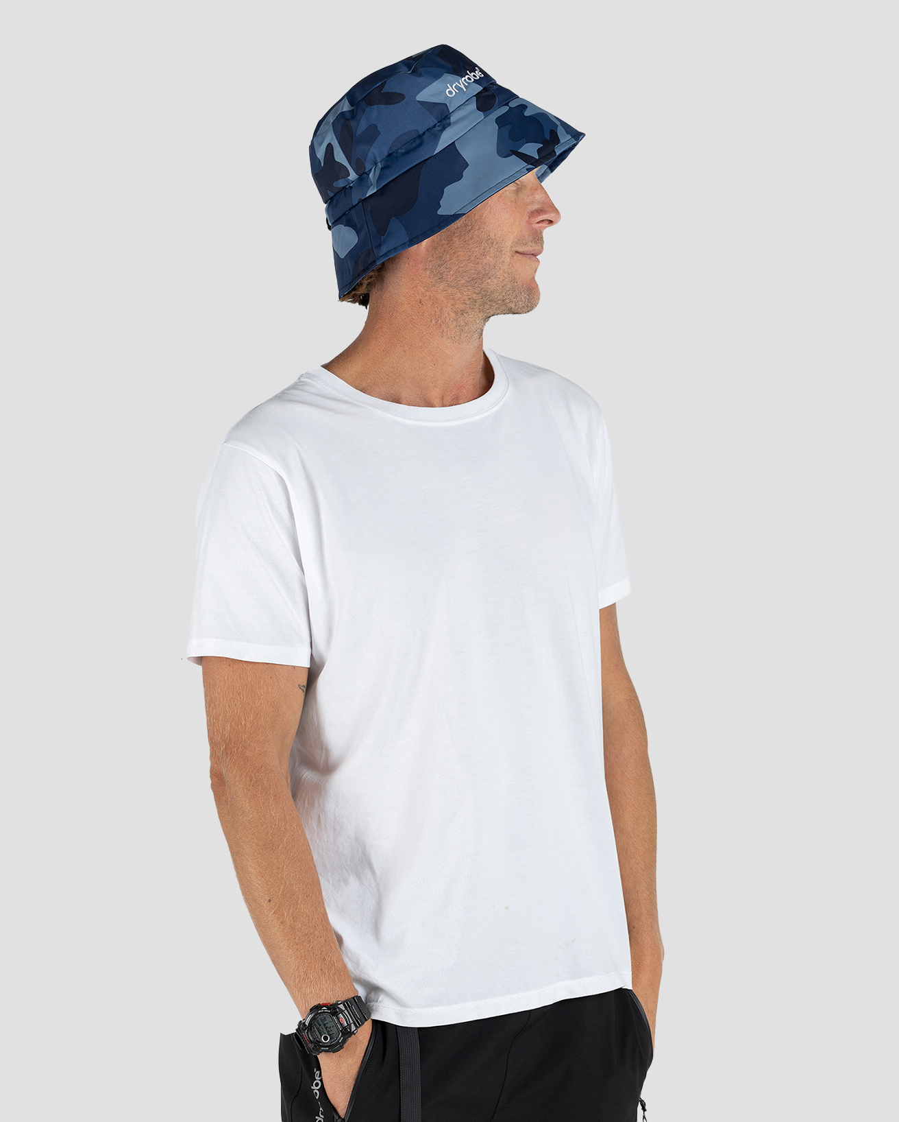 dryrobe® Fleece Lined Bucket Hat in Blue Camo