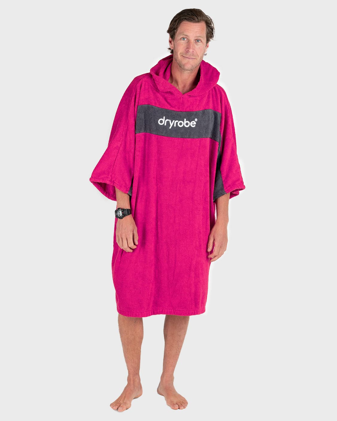 Dryrobe® Organic Towel Changing Robe REWORK in Pink Slate Grey