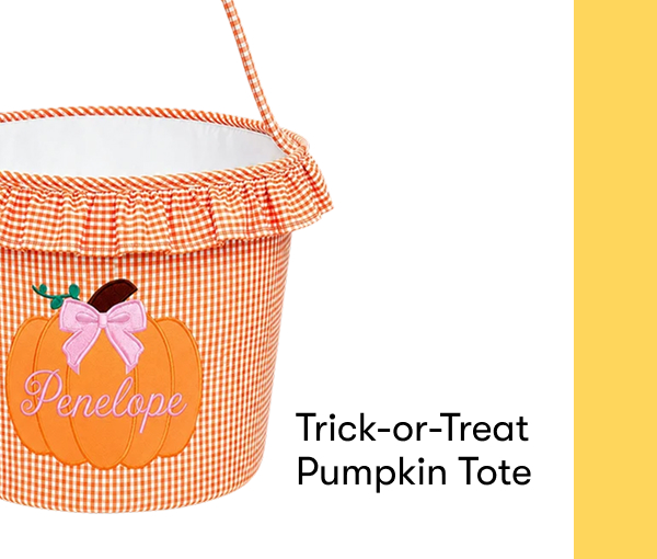 Brand: Bits & Bows | Product: Trick-or-Treat Pumpkin Tote