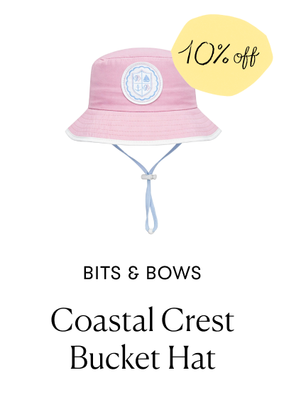 Bits & Bows- Coastal Crest Bucket Hat (10% off)